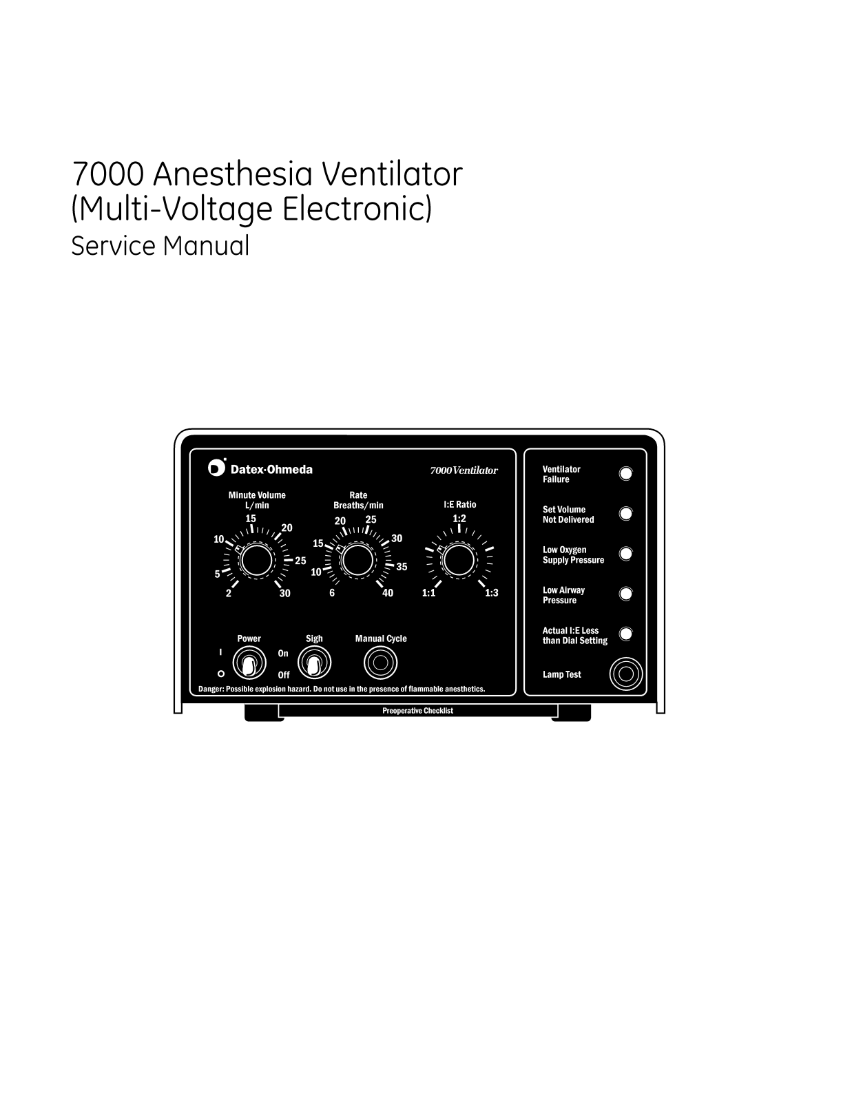 Datex-Ohmeda 7000 Service Manual