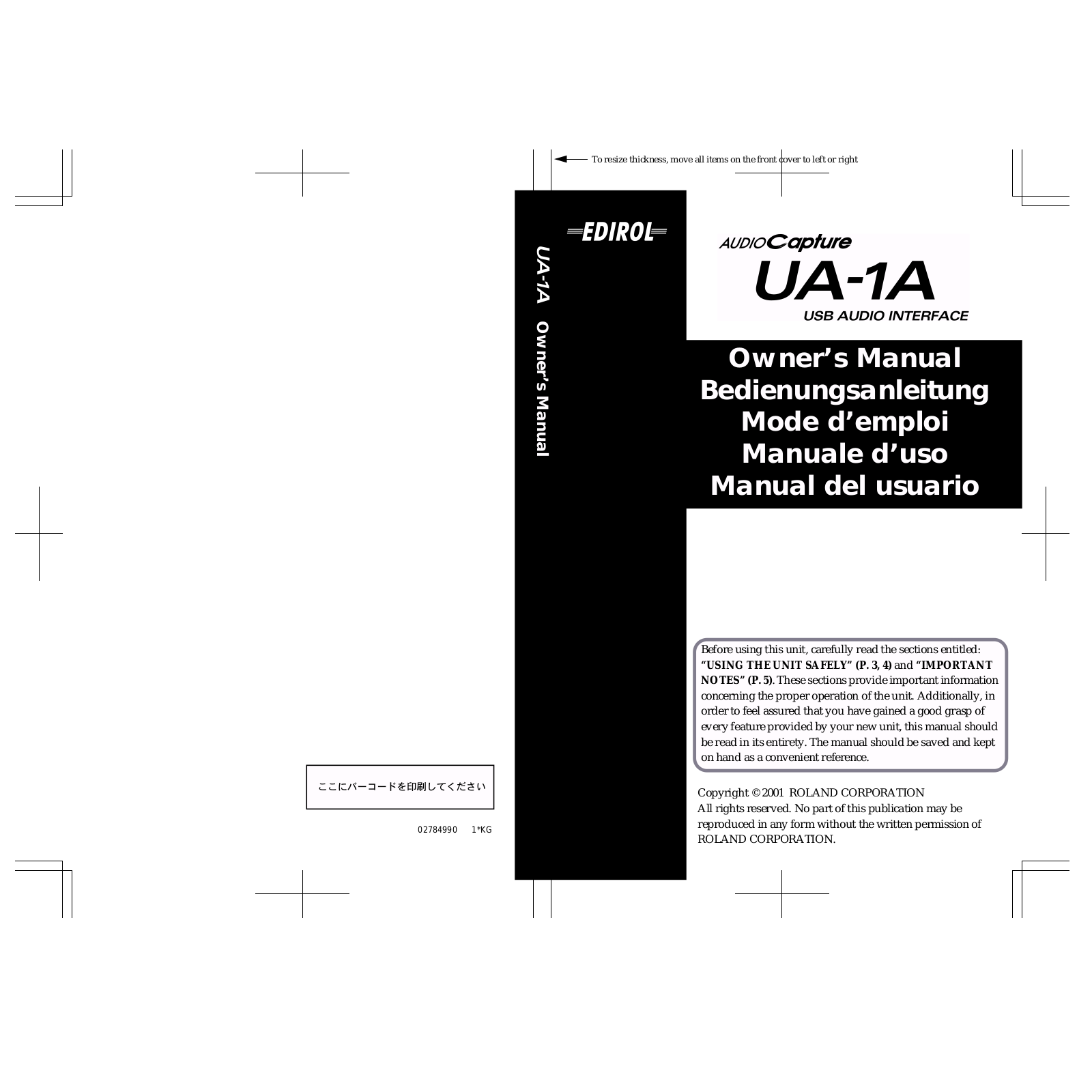 Roland UA 1A Service Manual