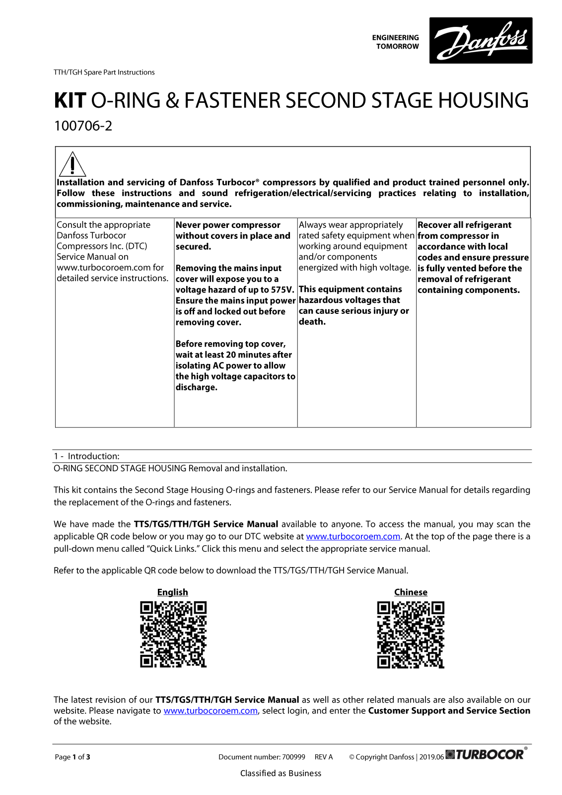 Danfoss 100706-2 Service guide