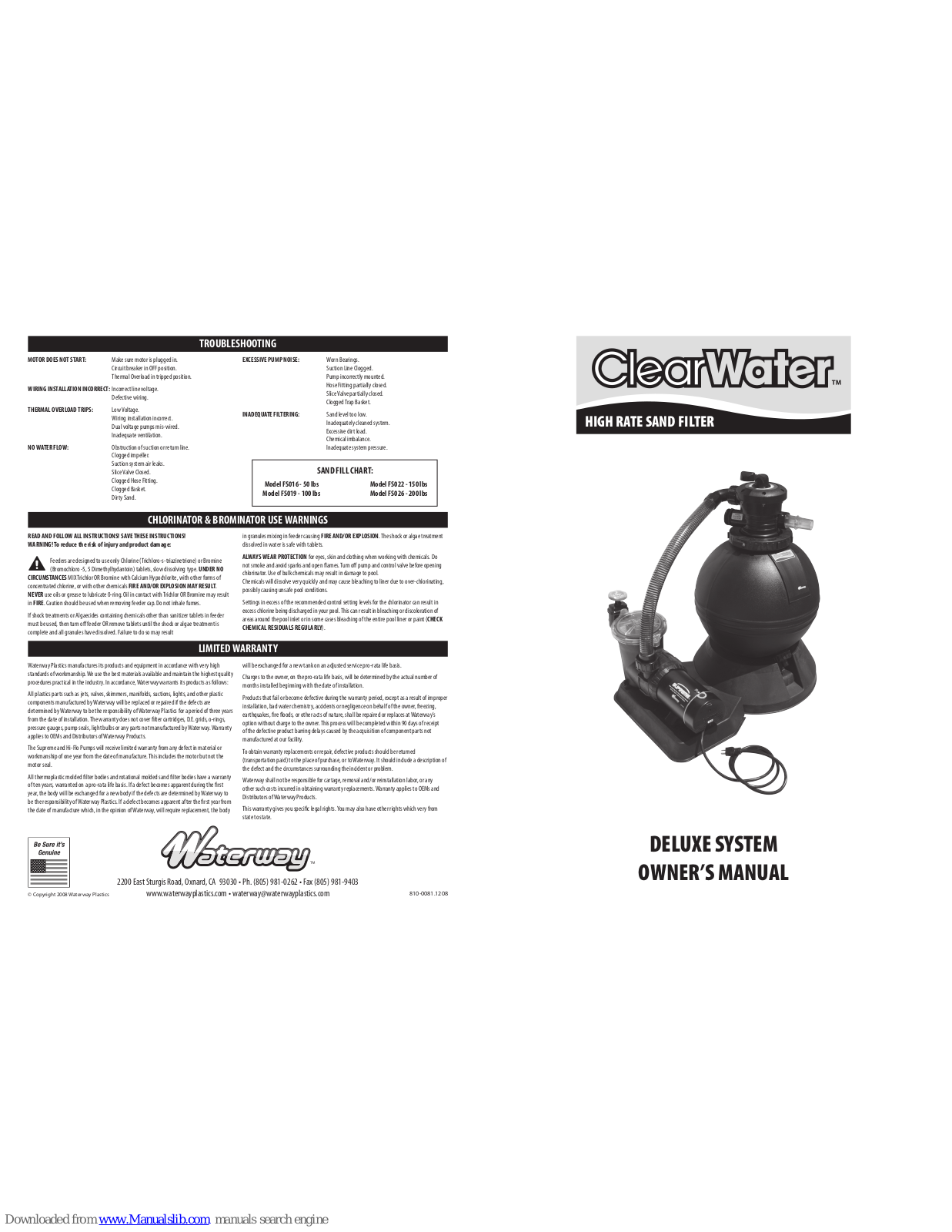 ClearWater DELUXE SYSTEM Owner's Manual