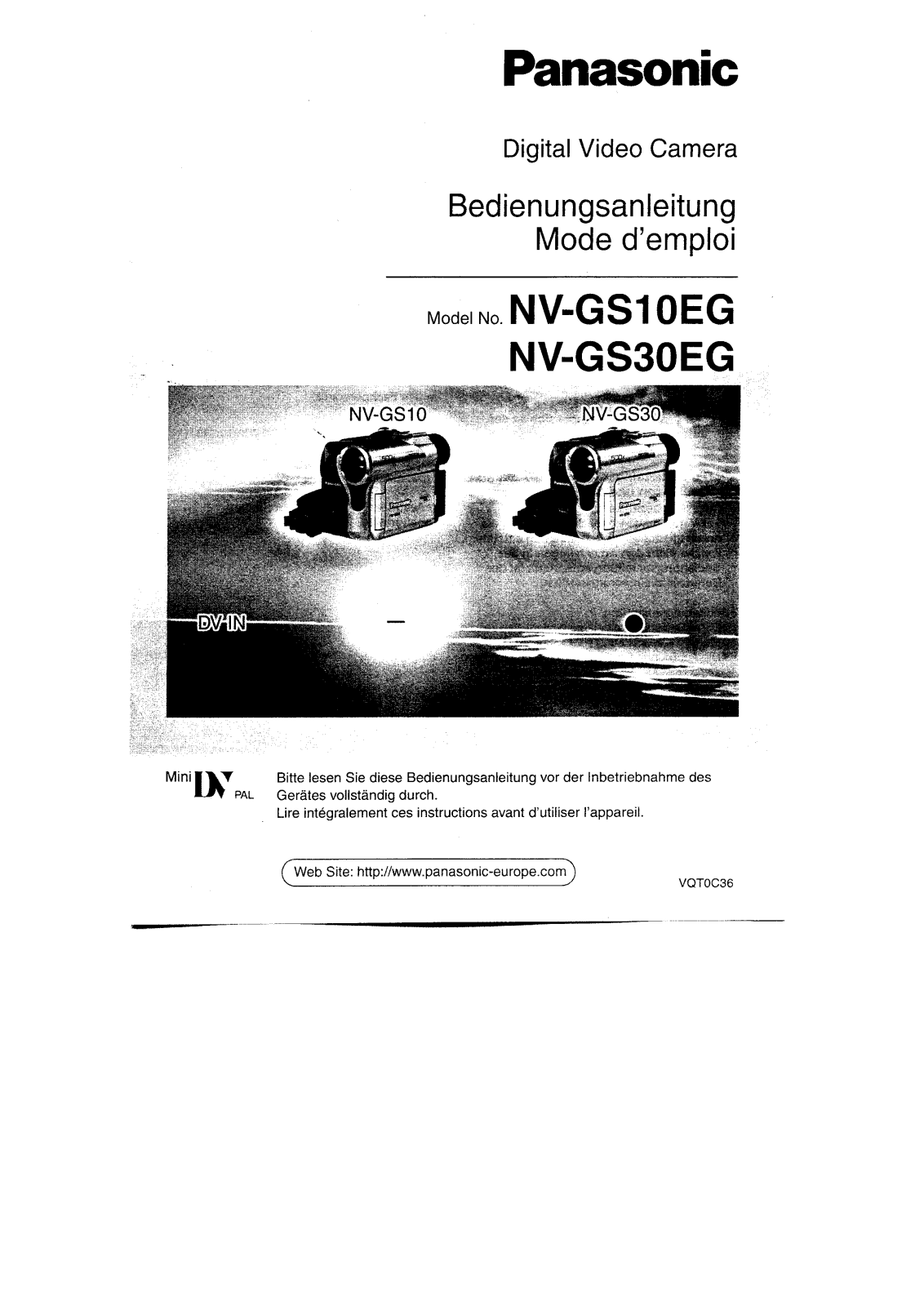 PANASONIC NV-GS10 User Manual