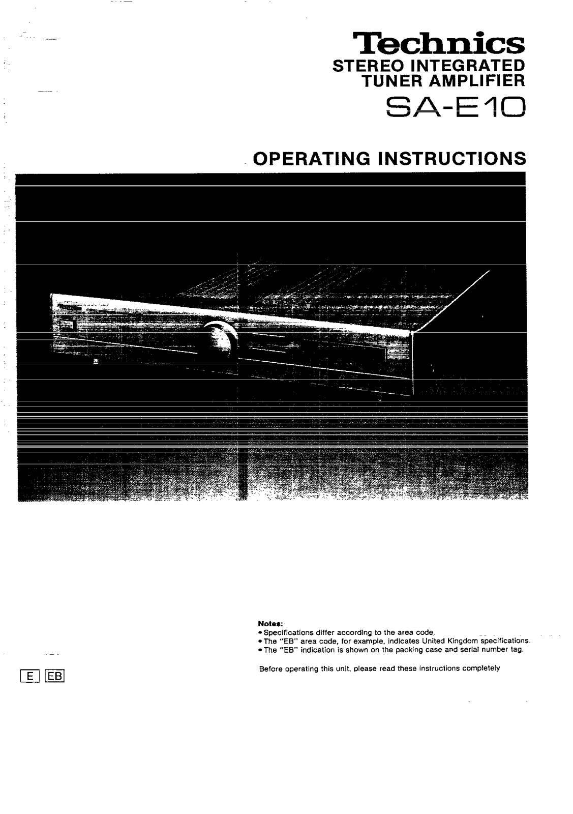 Panasonic SA-E10 User Manual