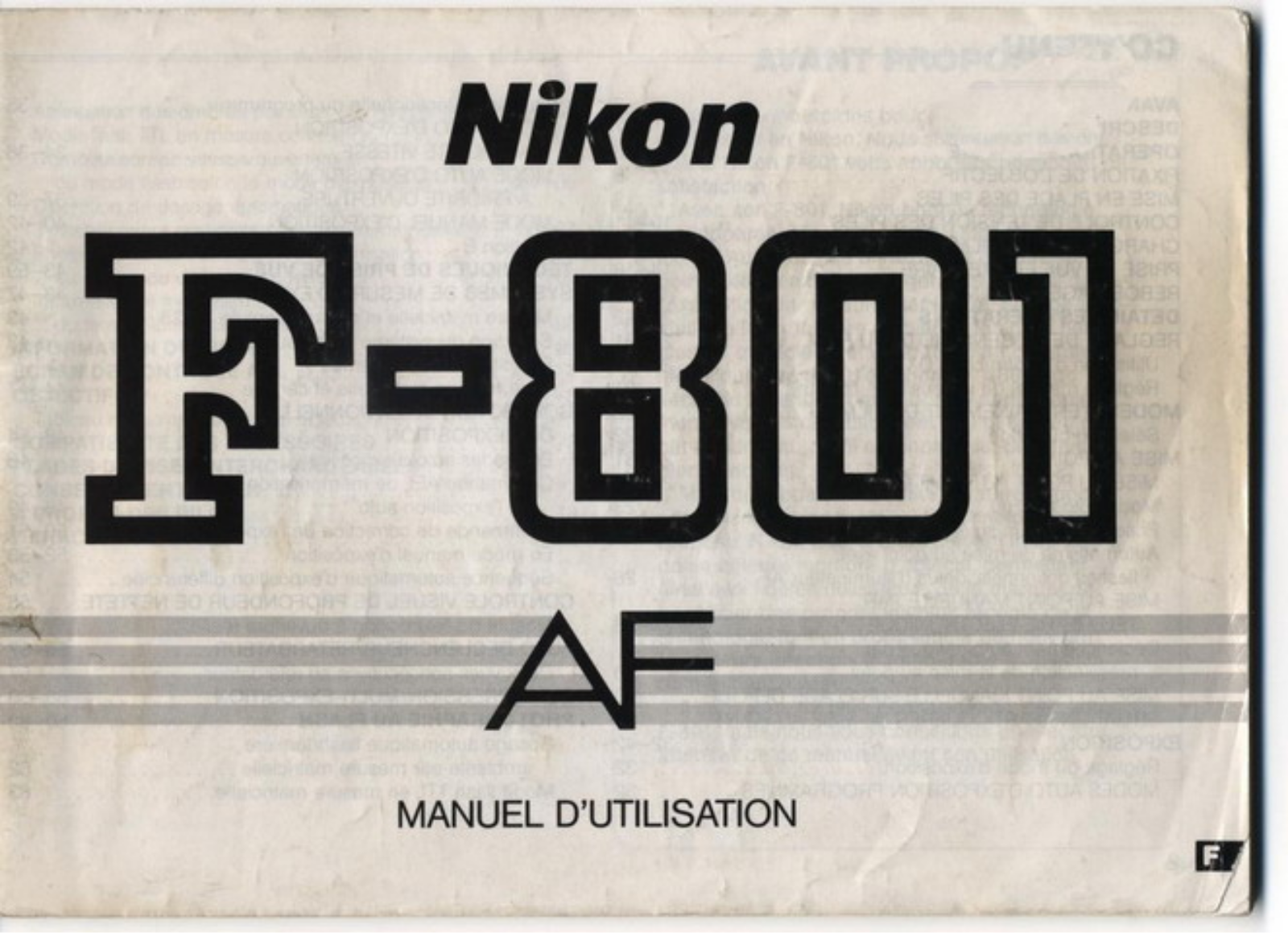 NIKON F801 User Manual