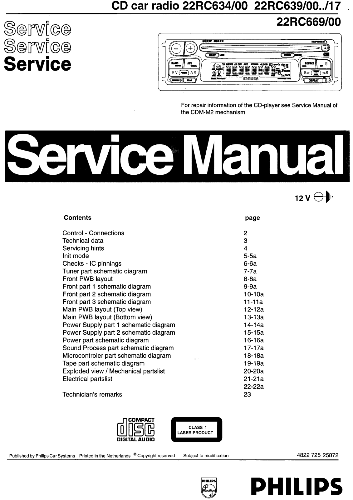 PHILIPS 22RC634-00, 22RC639-00, 22RC669-00 Service Manual