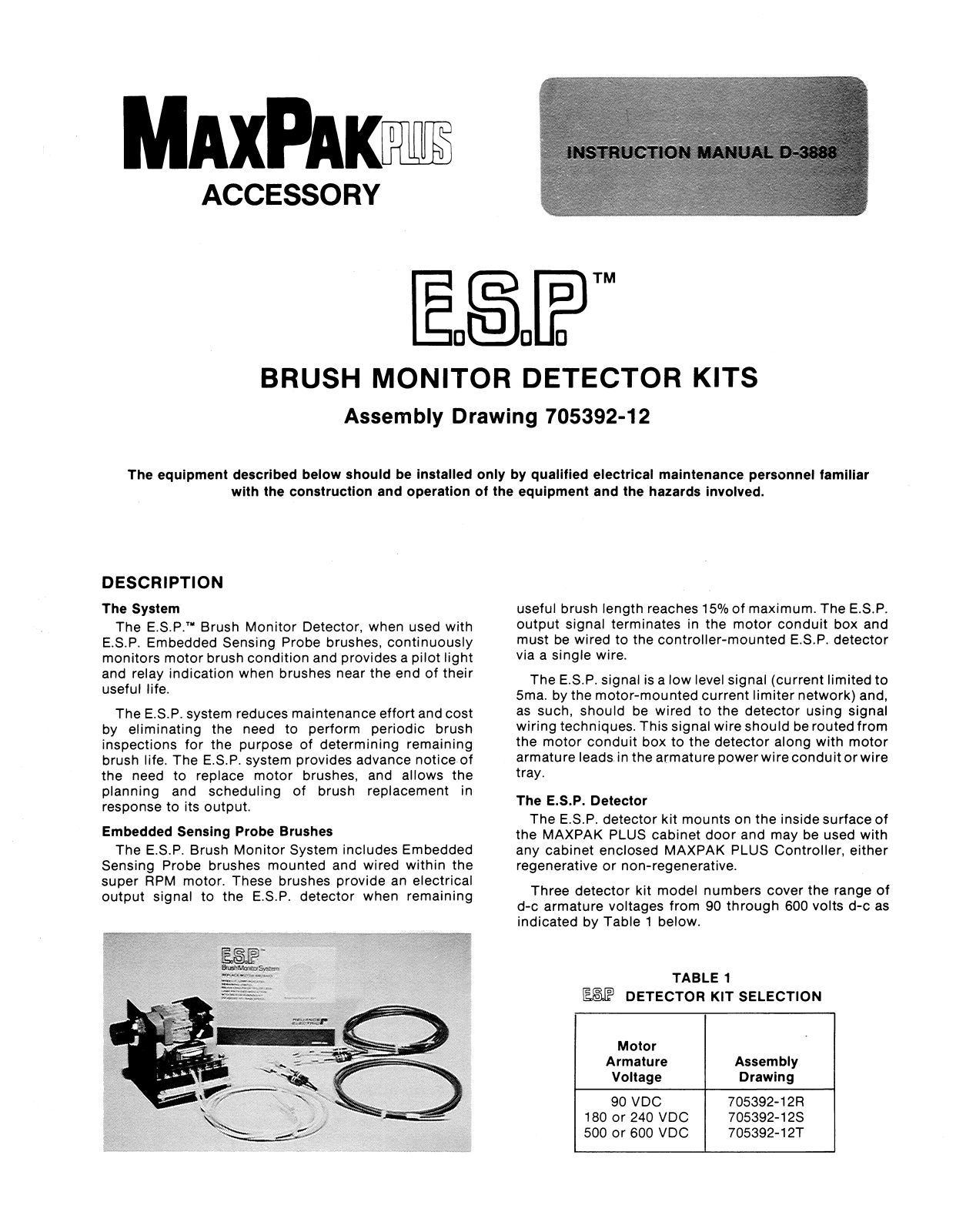 Rockwell Automation MaxPak Plus ESP Brush Monitor Detector User Manual