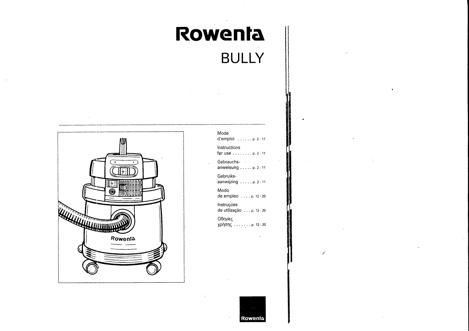 ROWENTA BULLY User Manual