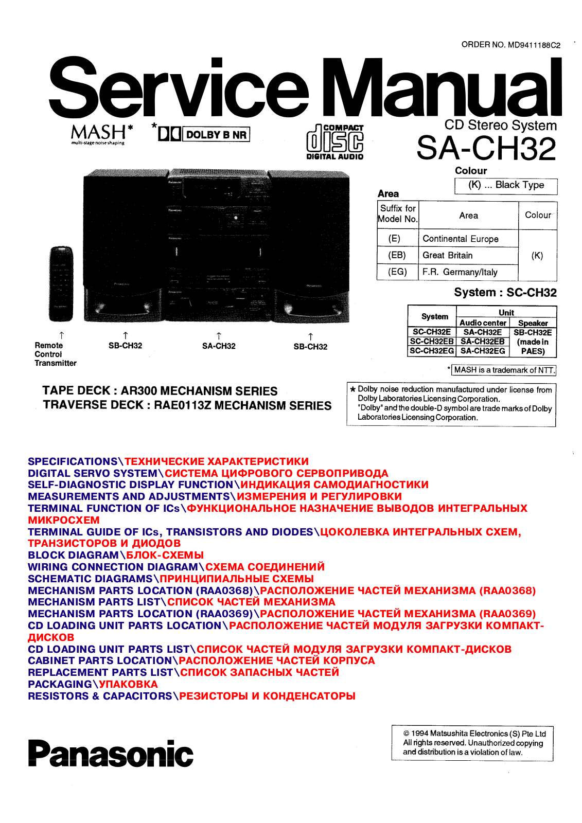 Panasonic SACH-32 Service manual