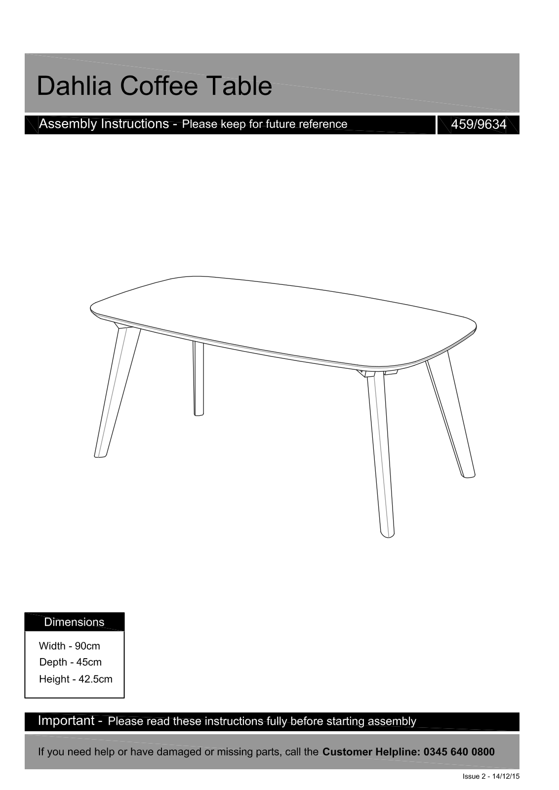 Argos WM1600-CT5 ASSEMBLY INSTRUCTIONS