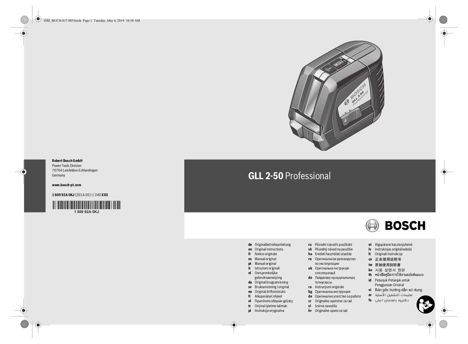 Bosch GLL 2 User Manual