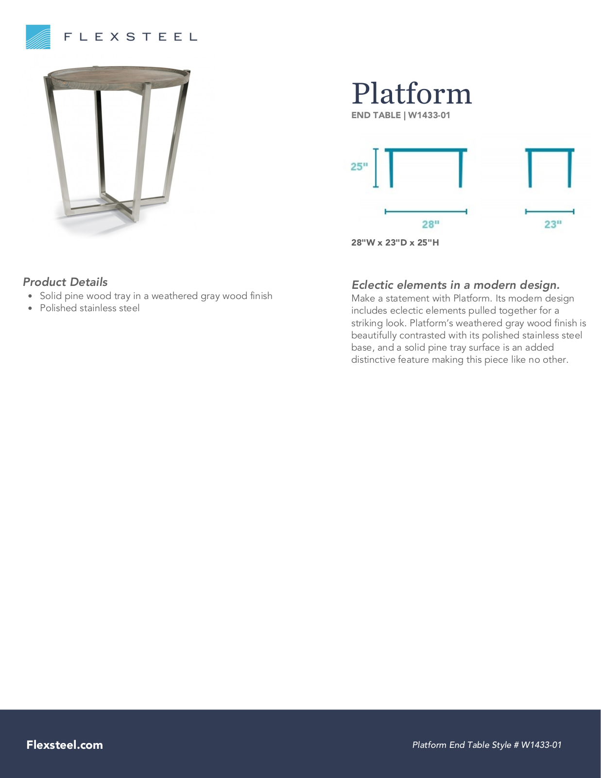 Flexsteel W1433-01 Product Sheet