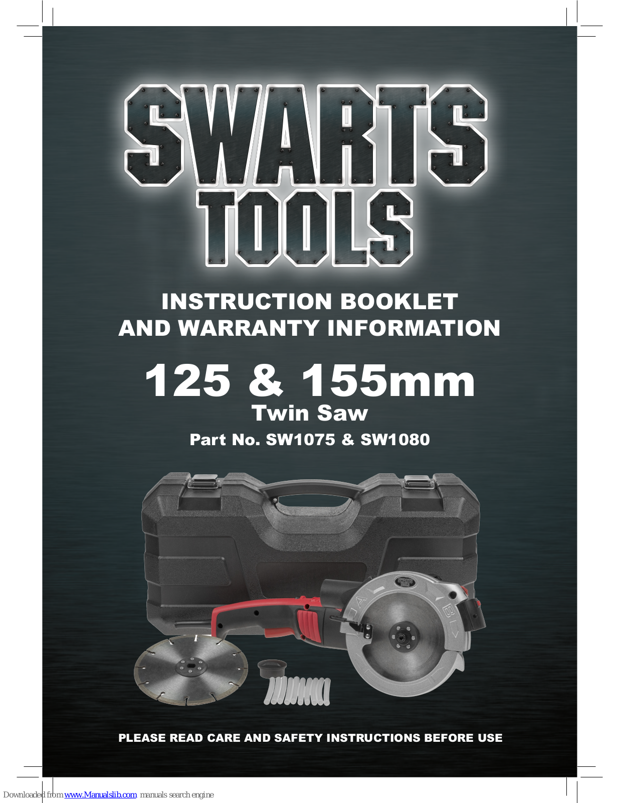 Swarts Tools SW1075, SW1080 Instruction Booklet And Warranty Information