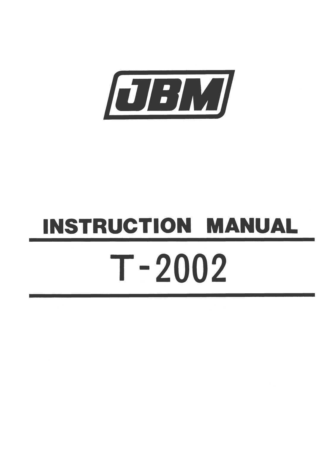 JBM T-2002 User manual - ManualMachine.com