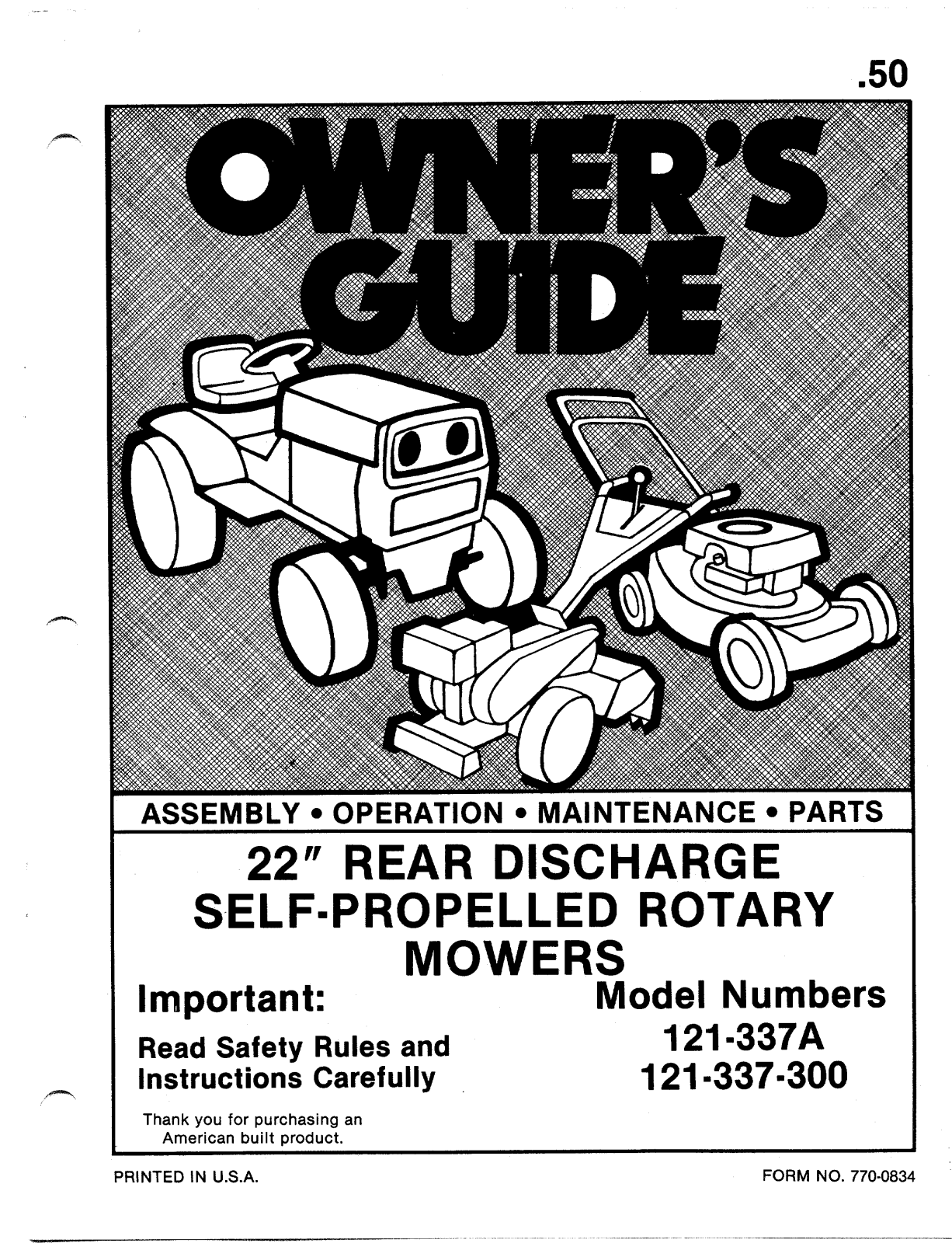 MTD 121-337A, 121-337-300 User Manual