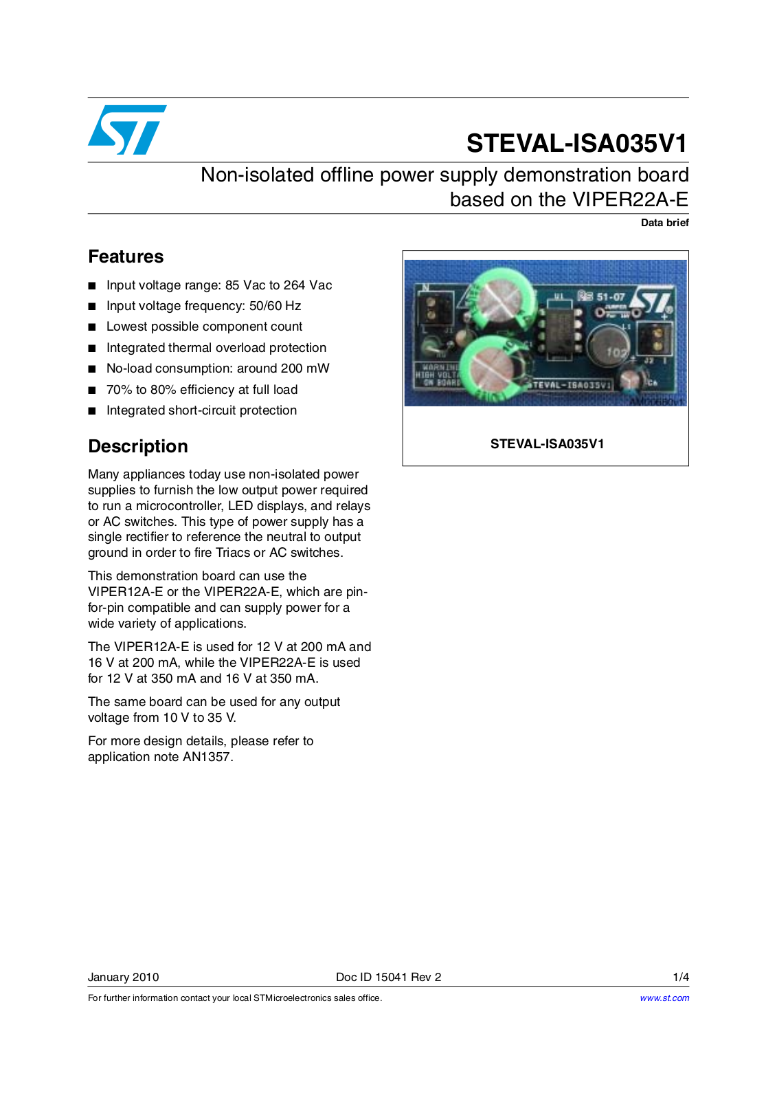 ST ISA035V1 User Manual