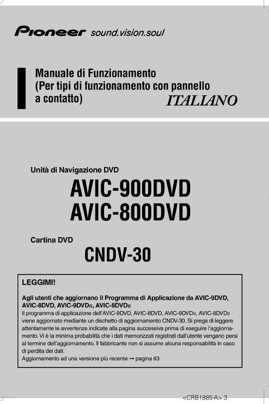 Pioneer AVIC810HVT, AVIC600T, AVIC600T-II, AVIC905HVT, AVIC610T User manual