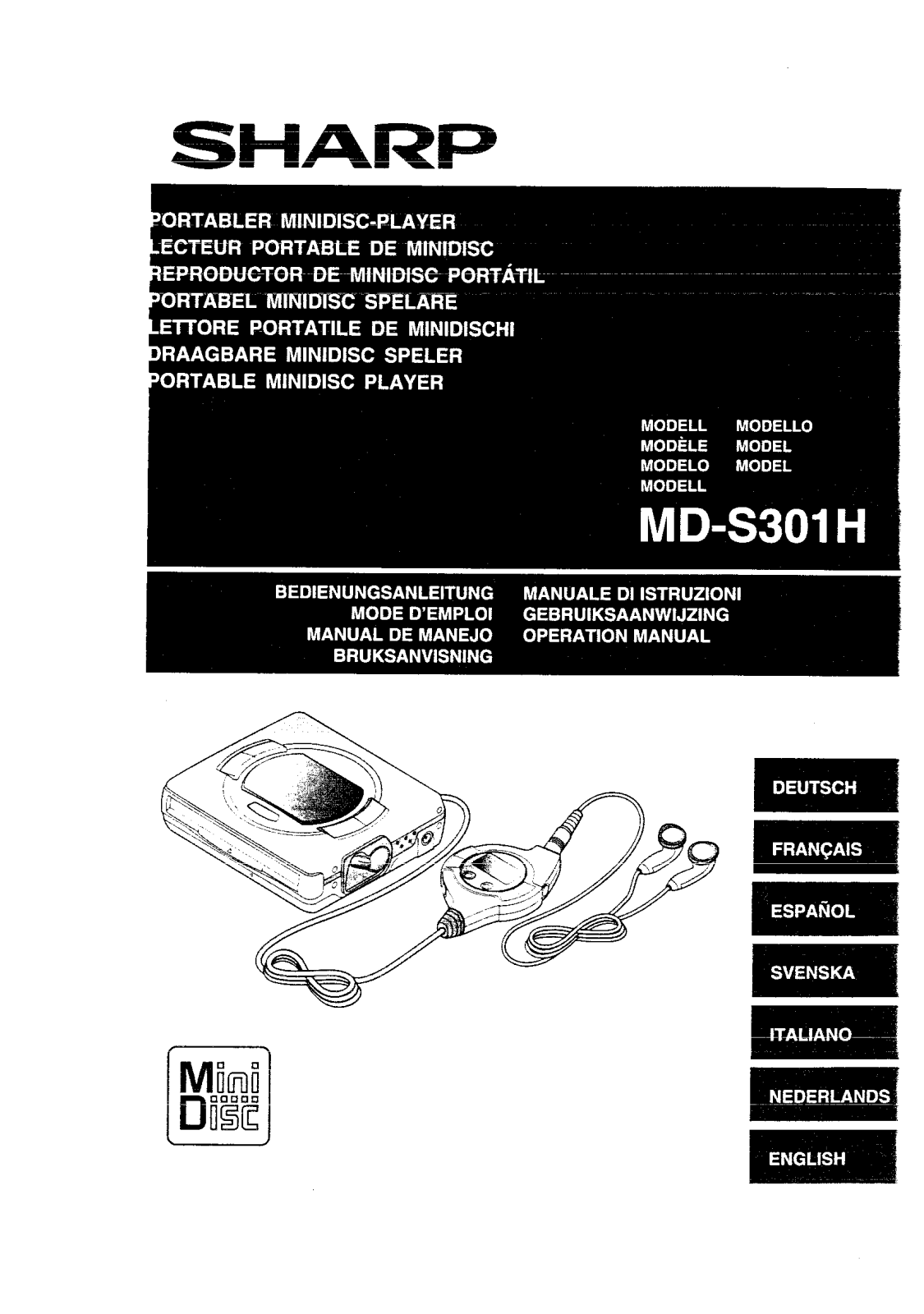 Sharp MD-S301H User Manual