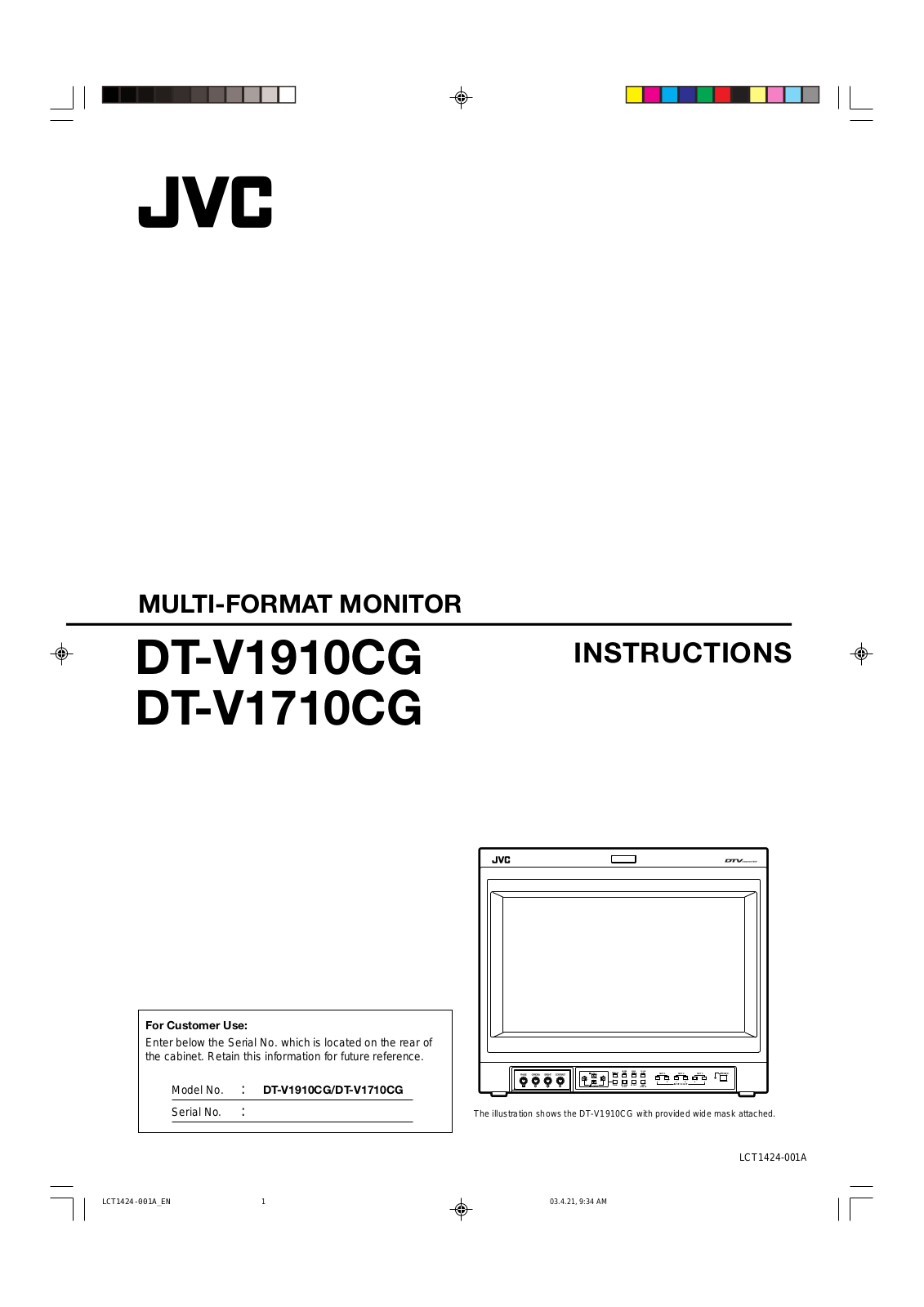 JVC DT-V1910CG, DT-V1710CG User Manual
