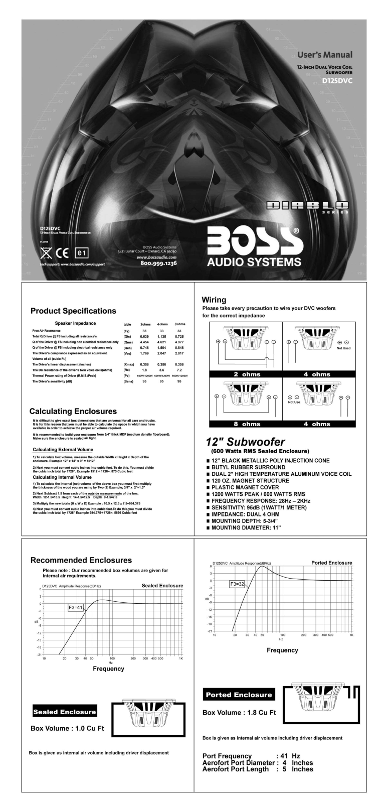 Boss Audio D125DVC User Manual