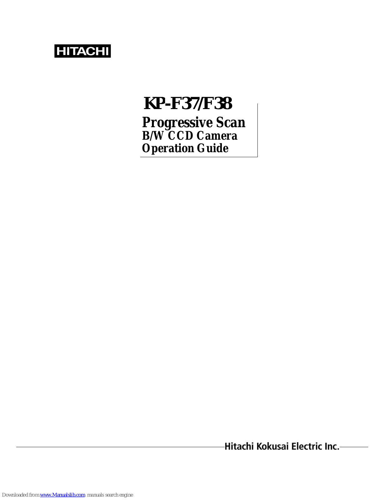 Hitachi KP-F37, KP-F38 Operation Manual