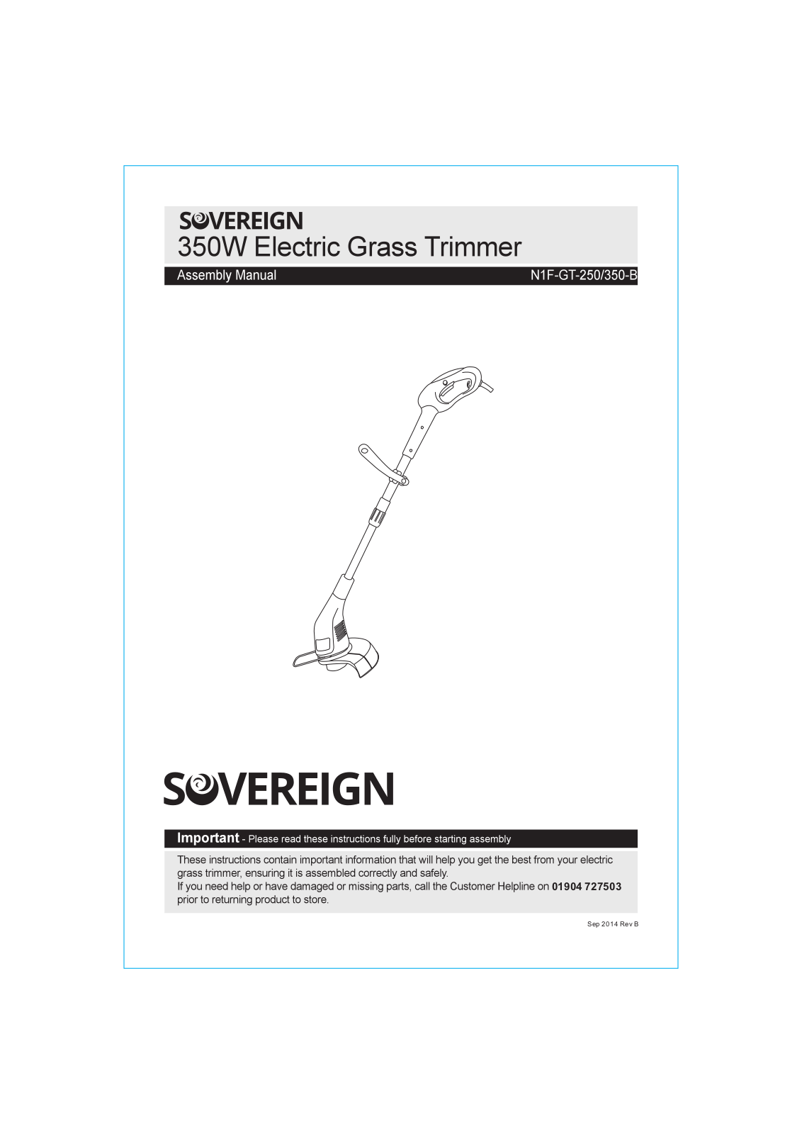 Sovereign N1F-GT-250-350-B Instruction manual