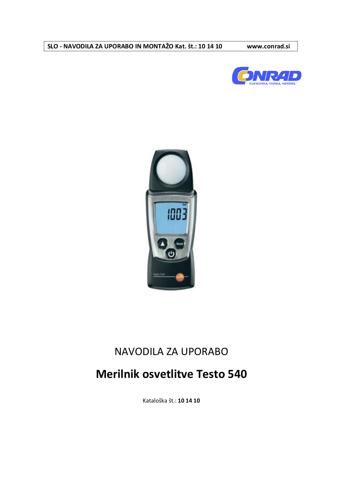 testo 540 User guide