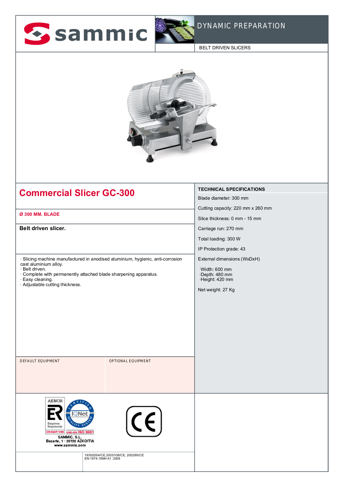 Sammic GC-300 User Manual