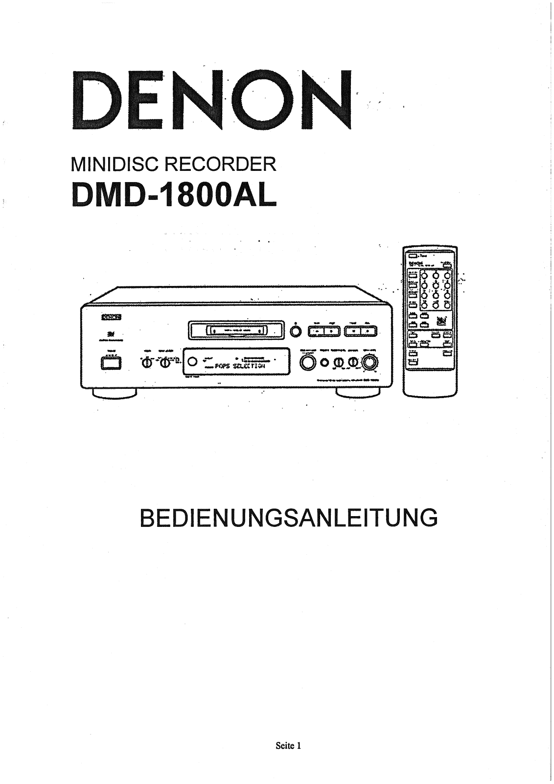 Denon DMD-1800AL Owner's Manual