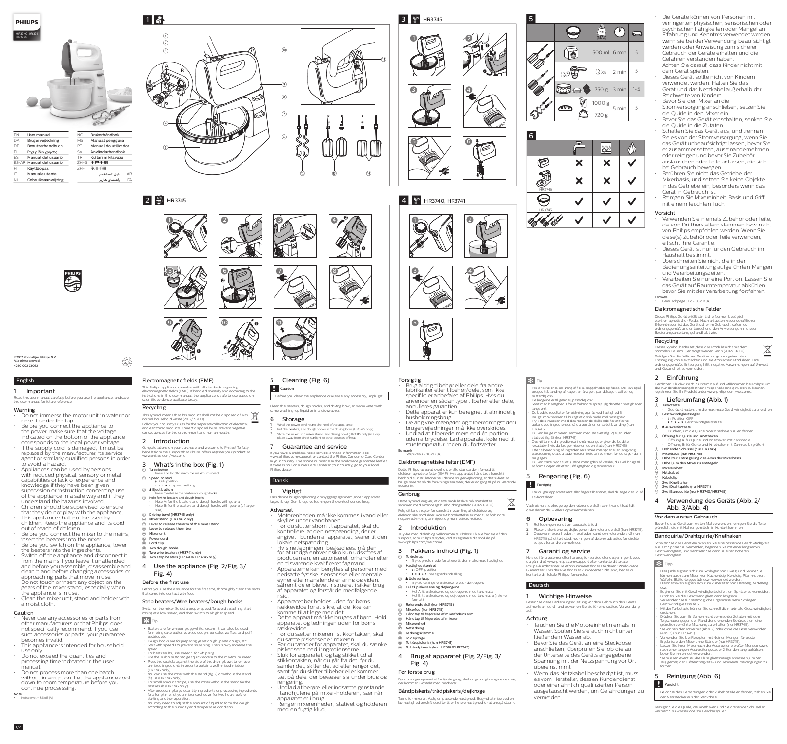 Philips HR3740, HR3745 User Guide