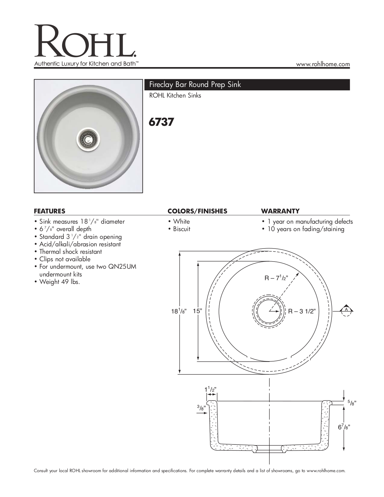 Rohl 673700 Specs - ManualMachine.com