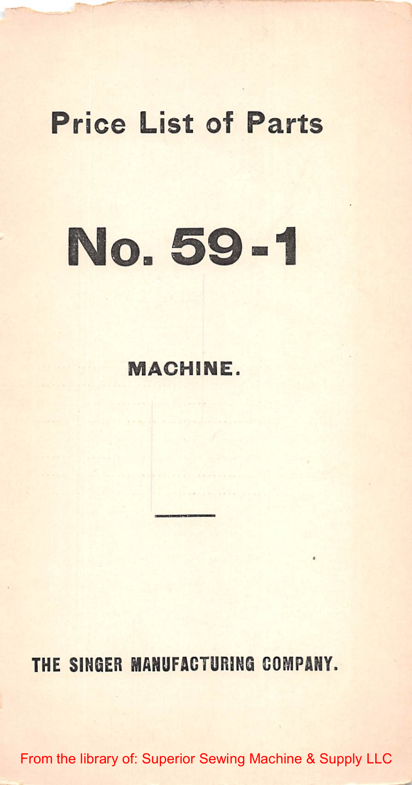 Singer 59-1 Manual