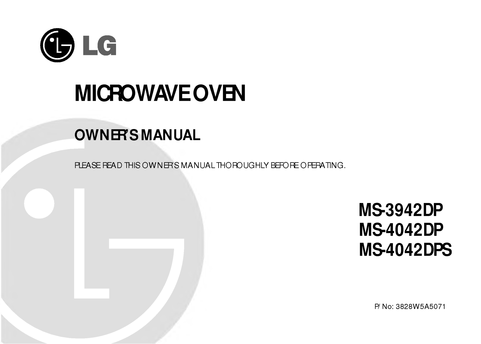 LG MS-4042DPS, MS-4042DP User Manual