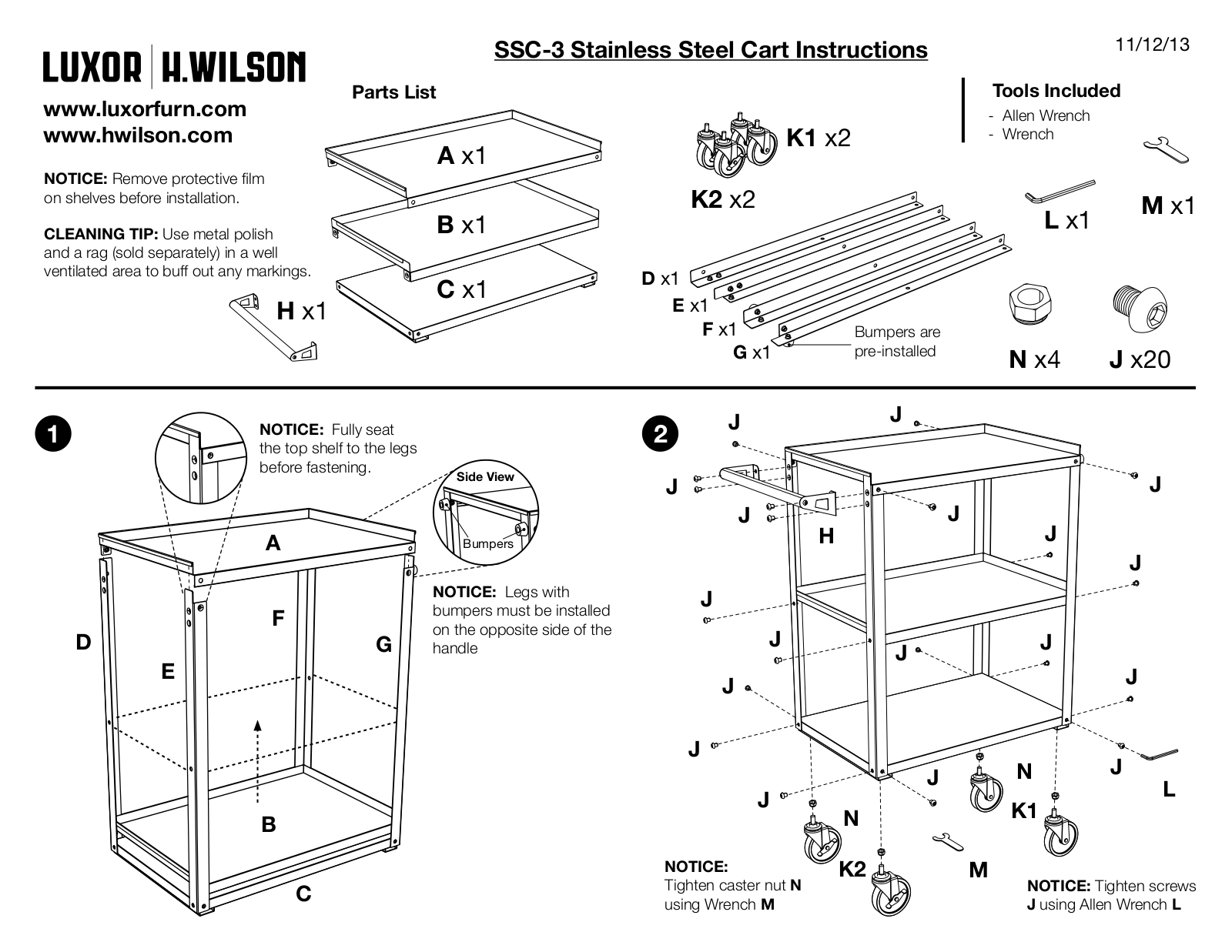 Luxor|H.Wilson SSC-3 User Manual