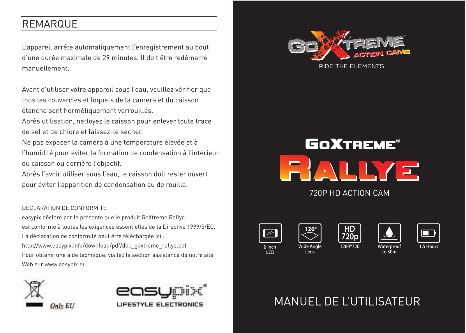 EASYPIX GoXtreme Rallye Manuel de l’utilisateur