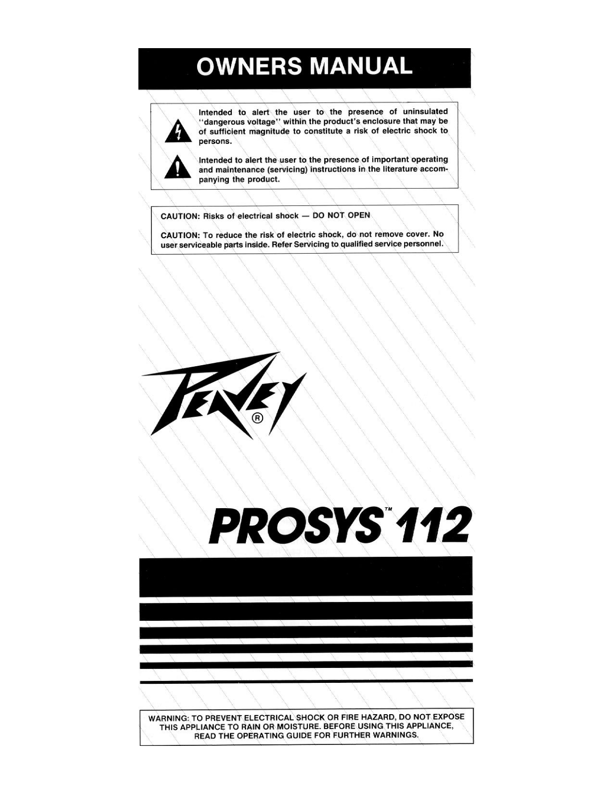 Peavey PROSYS 112 User Manual