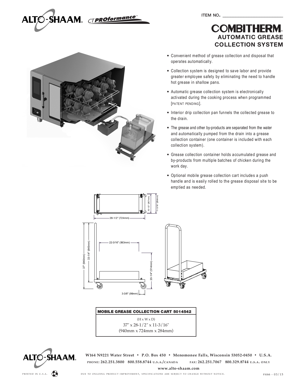 Alto Shaam 5014542 User Manual