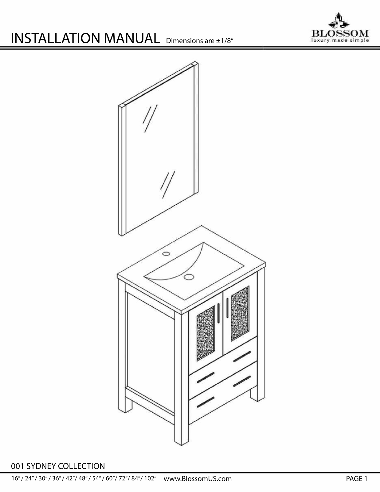 Blossom ABFO1093 Installation & Assembly - ManualMachine.com