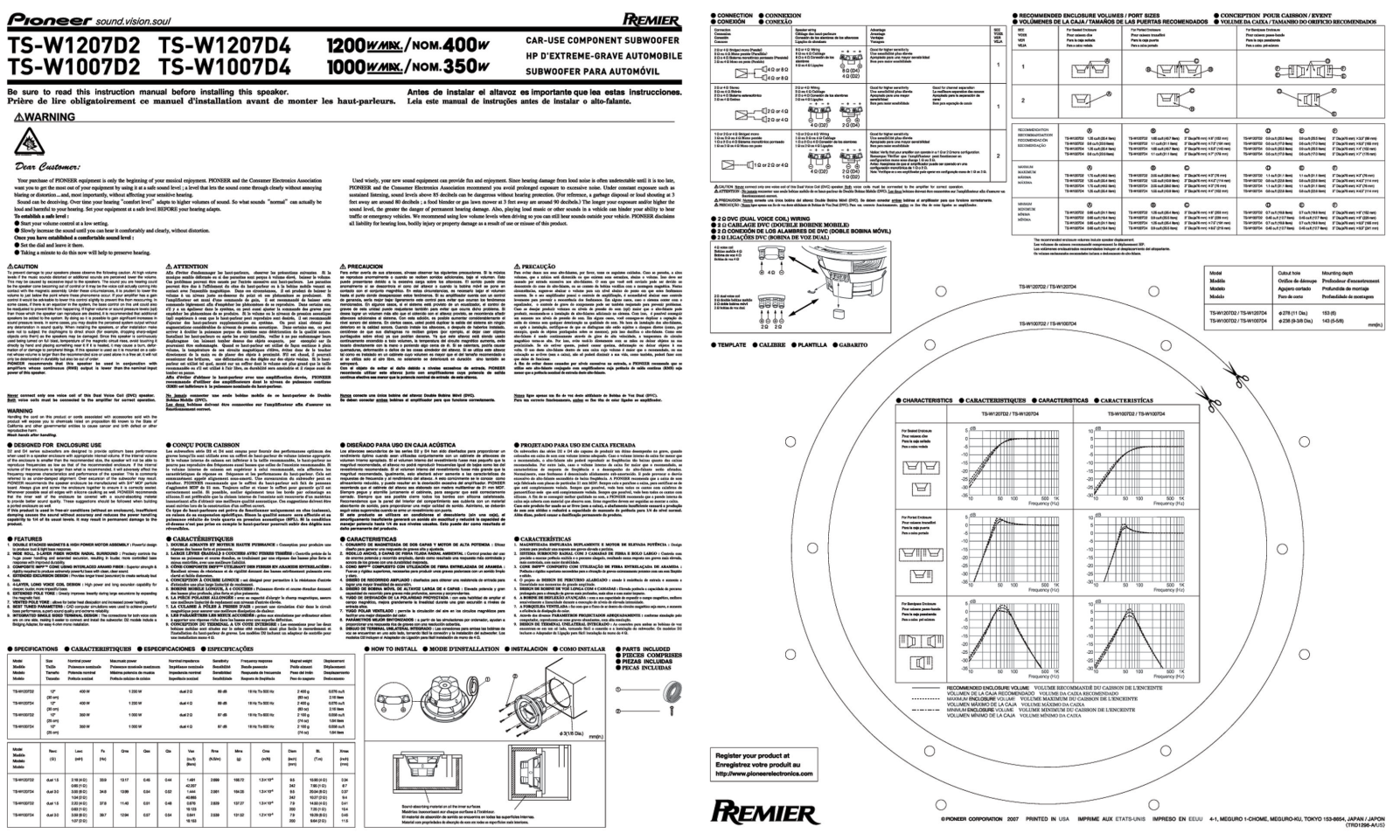 Pioneer TS-W1207D4 User Manual