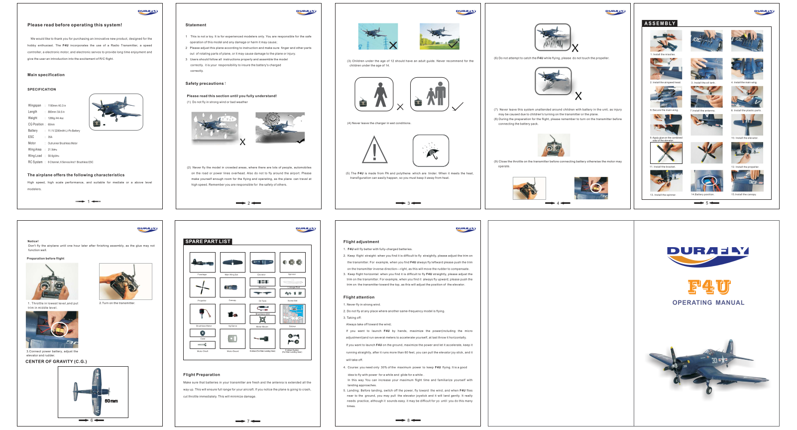 Durafly F4U Corsair User guide - ManualMachine.com