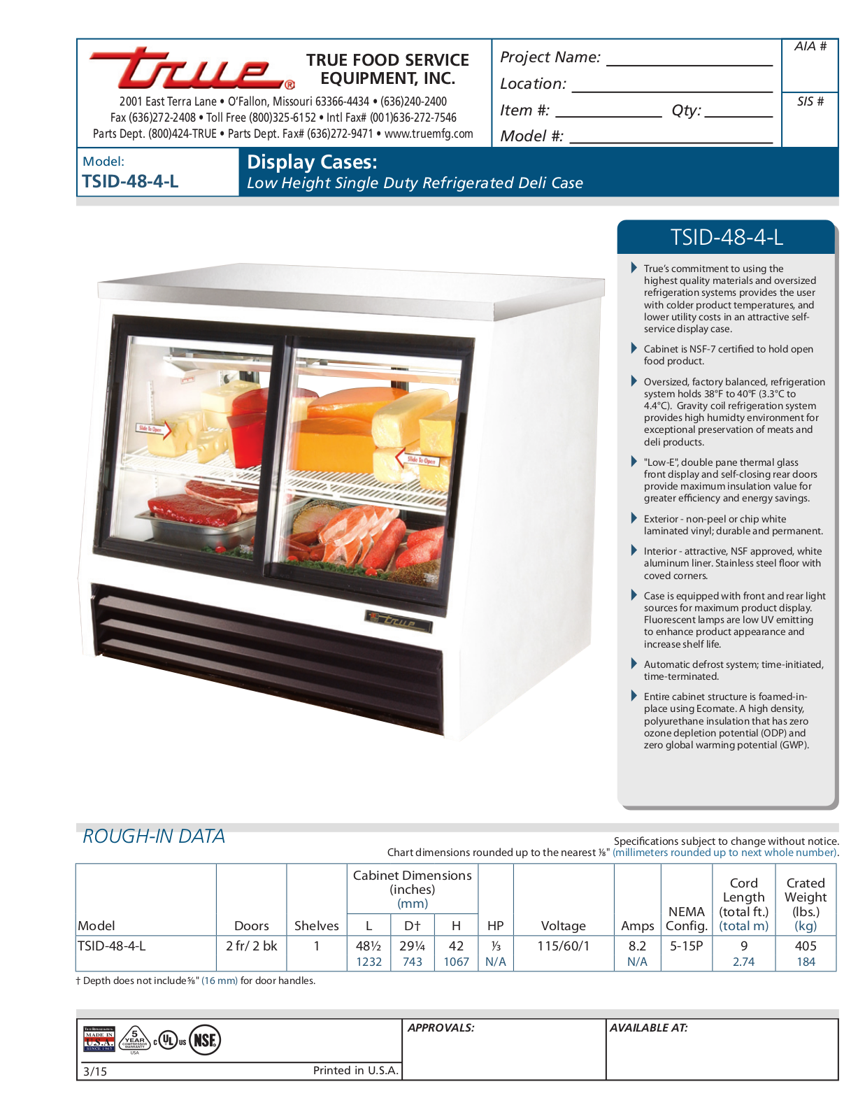 True TSID-48-4-L User Manual