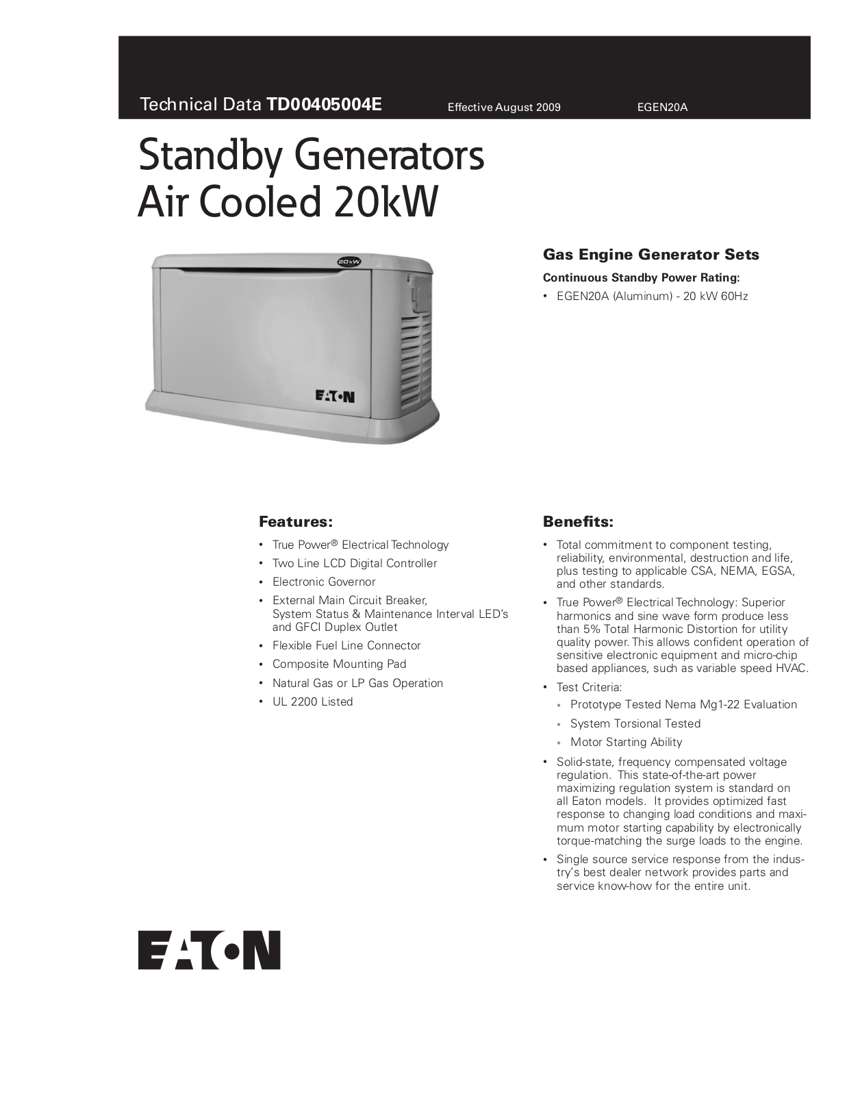 Eaton EGEN20A User Manual