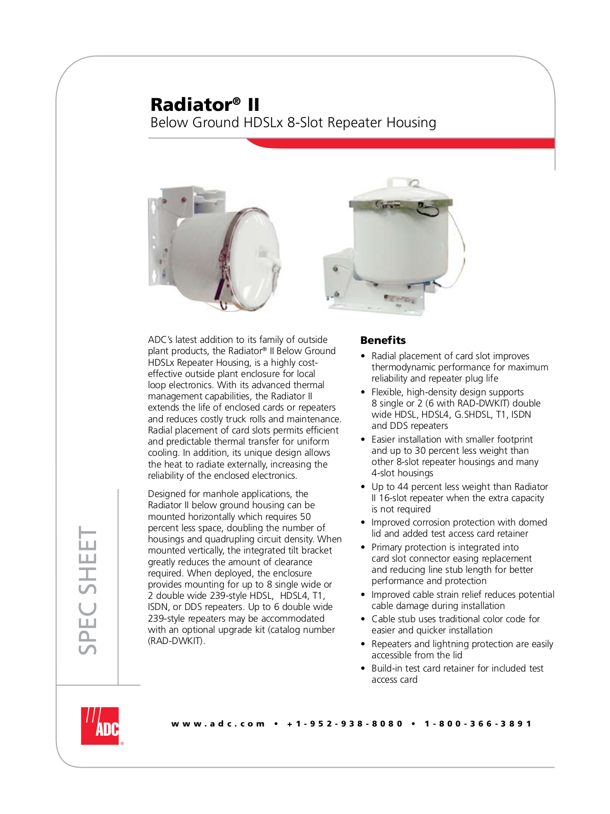 ADC Repeater Housing Radiator II User Manual