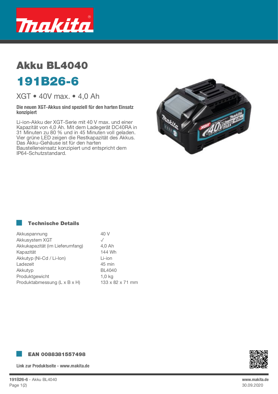 Makita BL4040 Service Manual