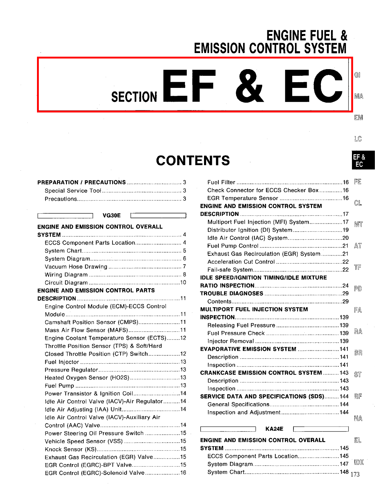 Nissan D21 Emission Control System  EC 1994 Owner's Manual