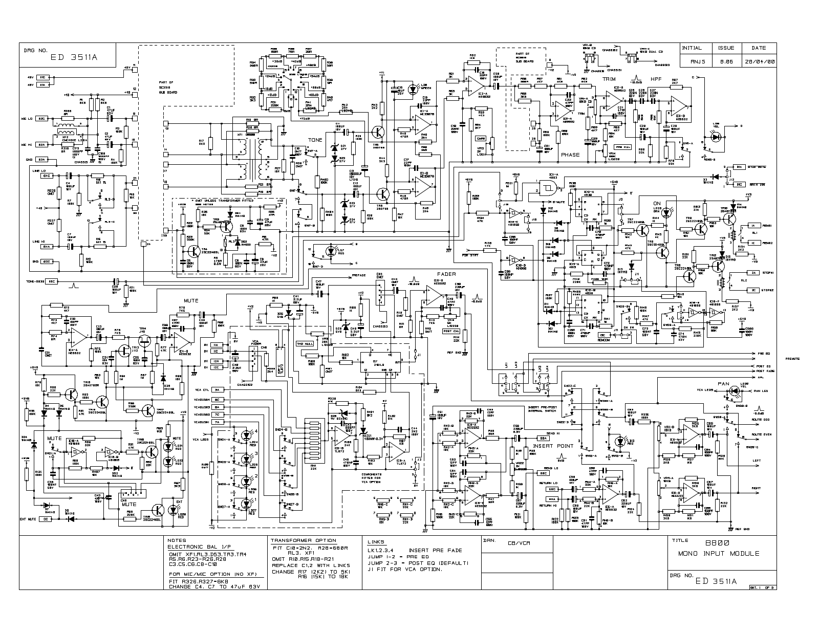 SoundCraft b400, b800 Schematic