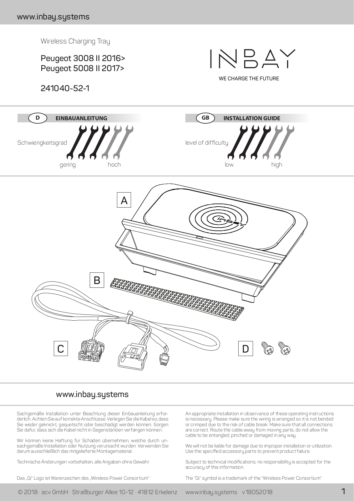 Inbay 241040-52-1 Installation Manual