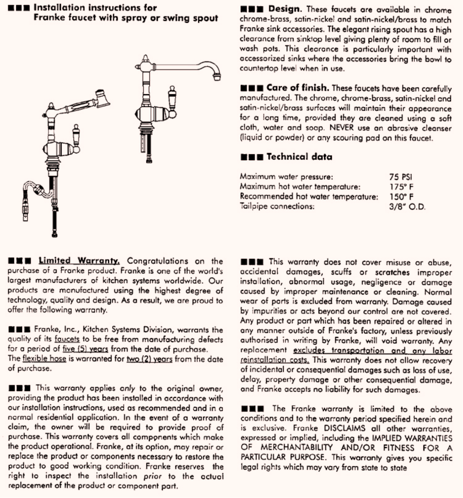 Franke Foodservice OE900 Installation  Manual