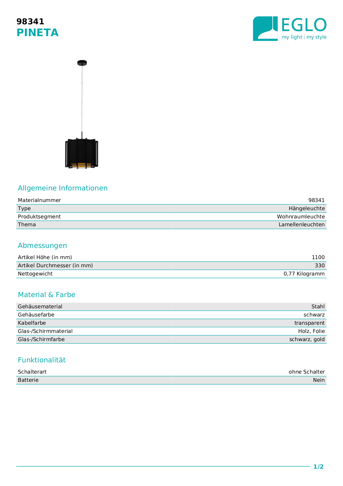 Eglo 98341 Service Manual