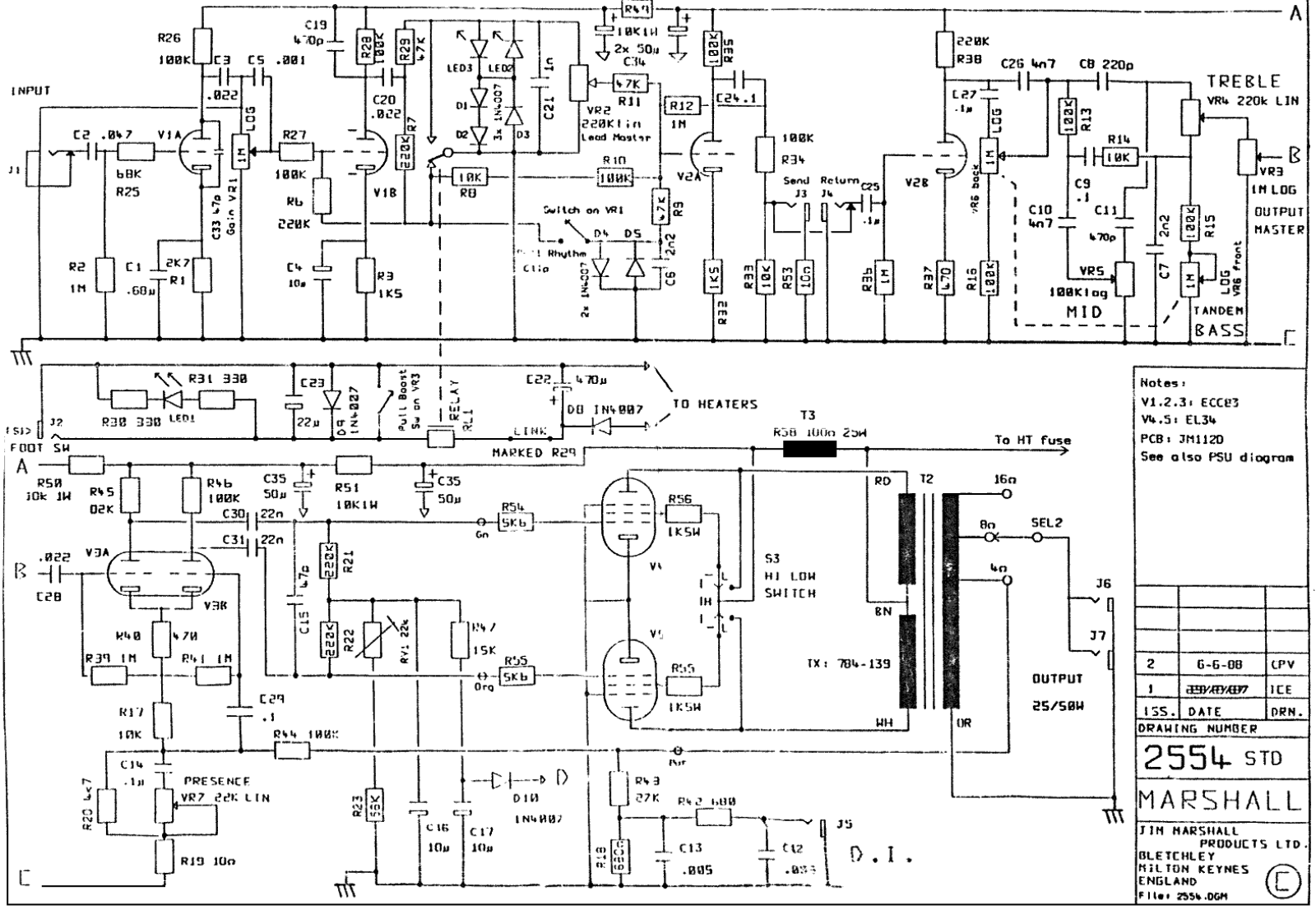 Marshall 2554 schematic