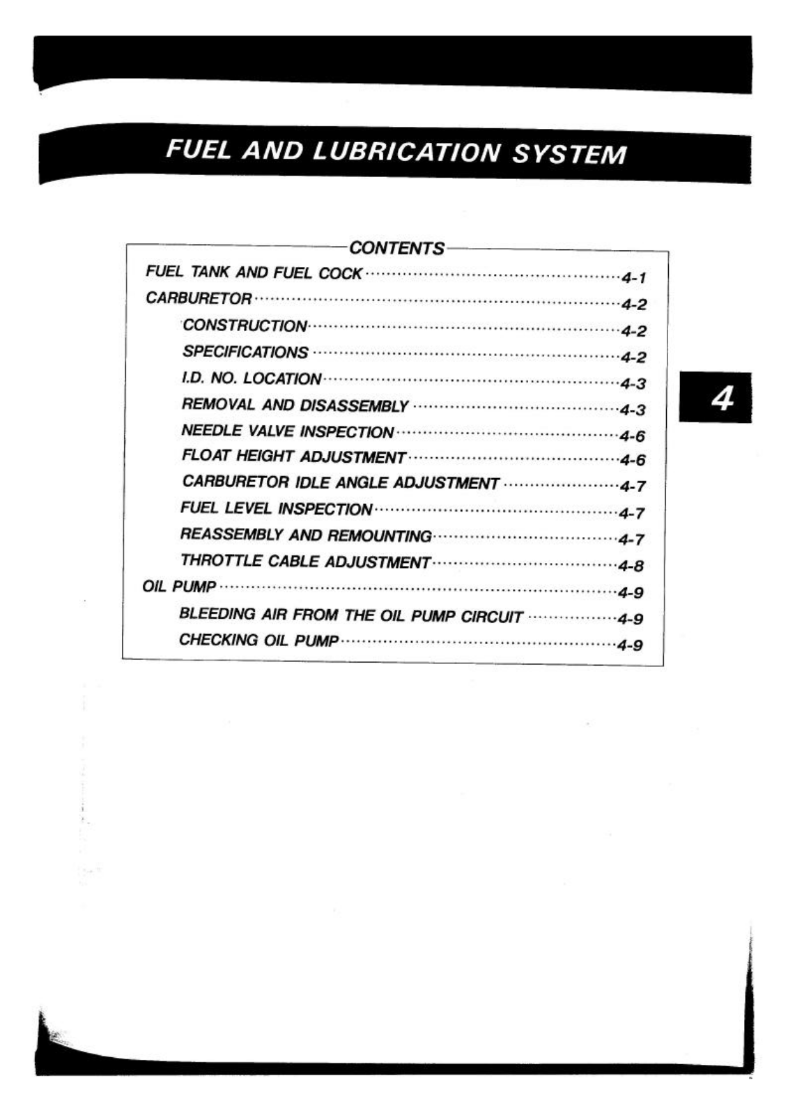 Suzuki RGV250 Service Manual 4  Fuel&Lub