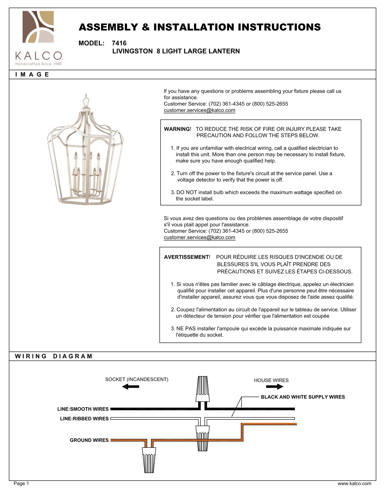 Kalco 7416PS Assembly Guide - ManualMachine.com